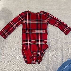 Carters 3M Christmas plaid bodysuit